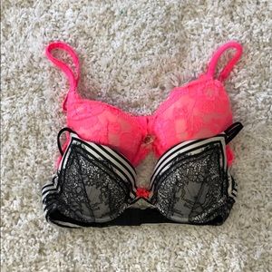 BUNDLE: 2 VS PINK Push Up Bras